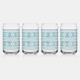 Zuidwest Winter Sneeuwvlokken Blauw en Wit Blikvorm Glas