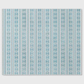 Zuidwest Winter Sneeuwvlokken & Pine Trees Blauw Cadeaupapier (Vlak)