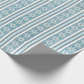 Zuidwest Winter Sneeuwvlokken & Pine Trees Blauw Cadeaupapier (Hoek)