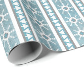 Zuidwest Winter Sneeuwvlokken & Pine Trees Blauw Cadeaupapier (Rol Hoek)