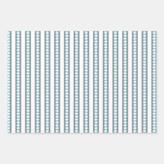 Zuidwest Winter Sneeuwvlokken & Pine Trees Blauw Inpakpapier Vel (Voorkant 3)