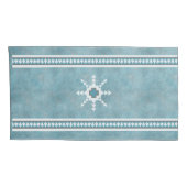 Zuidwest Winter Sneeuwvlokken & Pine Trees Blauw Kussensloop (Achterkant-Rechts)