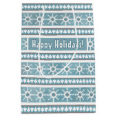 Zuidwest Winter Sneeuwvlokken & Pine Trees Blauw Medium Cadeauzakje