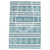 Zuidwest Winter Sneeuwvlokken & Pine Trees Blauw Medium Cadeauzakje