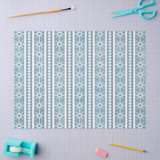 Zuidwest Winter Sneeuwvlokken & Pine Trees Blauw Tissuepapier (Craft)