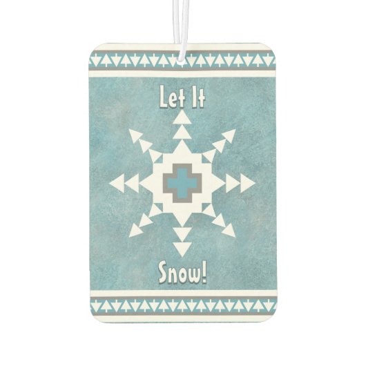 Zuidwest Winter Snowflake Pine Trees Gepersonalise Luchtverfrisser (Achterkant)