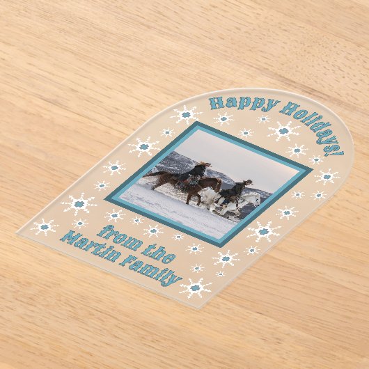 Zuidwest Winter Snowflakes Custom Wenskaart Acryl Uitnodigingen (Laagn)