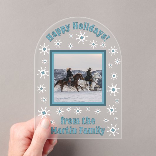 Zuidwest Winter Snowflakes Custom Wenskaart Acryl Uitnodigingen (Insitu (Draagbaar))