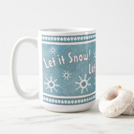 Zuidwest Winter Snowflakes Gepersonaliseerd Blauw Koffiemok