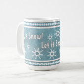 Zuidwest Winter Snowflakes Gepersonaliseerd Blauw Koffiemok (Voorkant links)