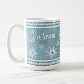 Zuidwest Winter Snowflakes Gepersonaliseerd Blauw Koffiemok (Links)