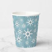 Zuidwest Winter Snowflakes Holiday Party Blauw Papieren Bekers (Links)