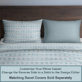 Zuidwest Winter Snowflakes & Pines Blauwe Standaar Kussensloop