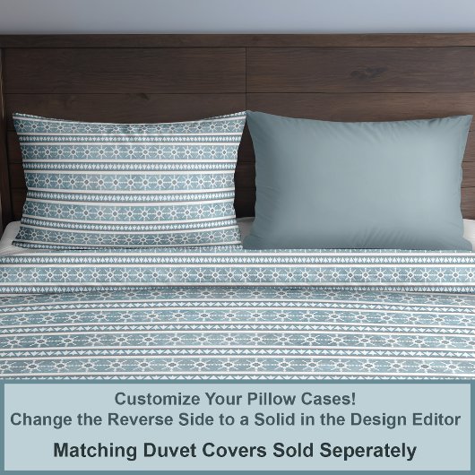 Zuidwest Winter Snowflakes & Pines Blauwe Standaar Kussensloop