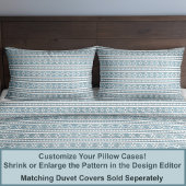 Zuidwest Winter Snowflakes & Pines Blauwe Standaar Kussensloop