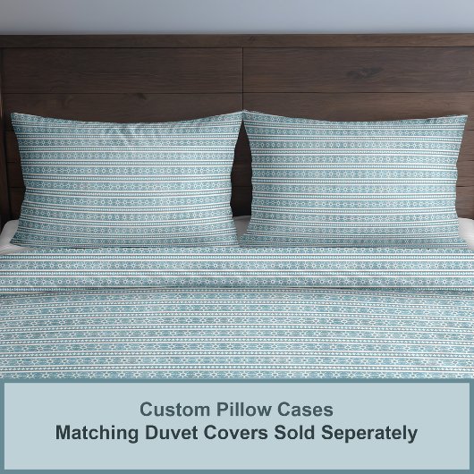 Zuidwest Winter Snowflakes & Pines Blauwe Standaar Kussensloop