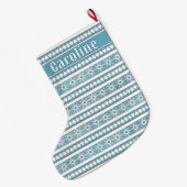 Zuidwest Winter Snowflakes Pines gepersonaliseerd Grote Kerstsok (Achterkant (Hangend))