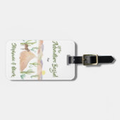 Zuidwest woestijn avontuur aquarel gepersonaliseer bagagelabel (Voorkant horizontaal)