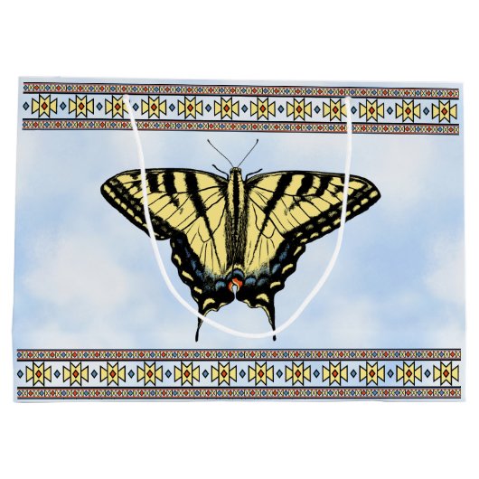 Zuidwest Yellow Swallowtail Butterfly Blue Sky Groot Cadeauzakje (Achterkant)