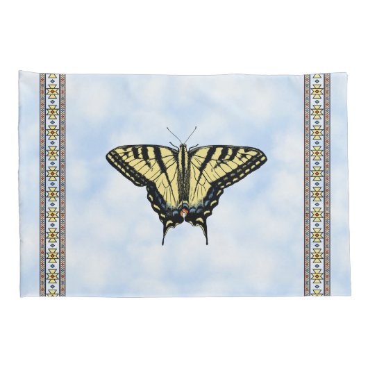 Zuidwest Yellow Swallowtail Butterfly Blue Sky Kussensloop (Achterkant-Rechts)