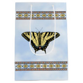 Zuidwest Yellow Swallowtail Butterfly Blue Sky Medium Cadeauzakje (Achterkant)