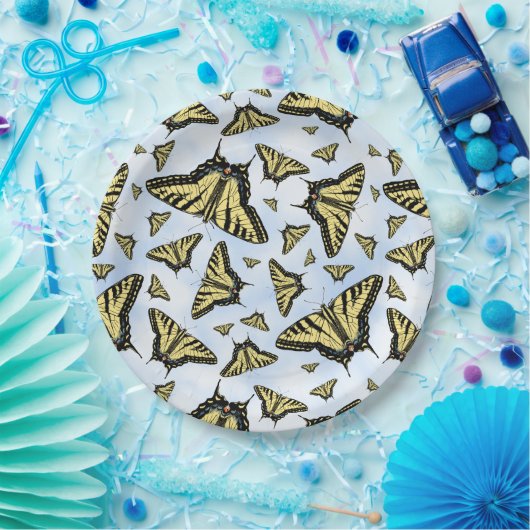 Zuidwest Yellow Swallowtail Butterfly Blue Sky Papieren Bordje (Feest)