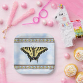 Zuidwest Yellow Swallowtail Butterfly Blue Sky Papieren Bordje (Feest)
