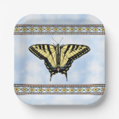 Zuidwest Yellow Swallowtail Butterfly Blue Sky Papieren Bordje (Voorkant)