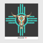 Zuidwest Zia Schedel Kunst Sticker (Vel)