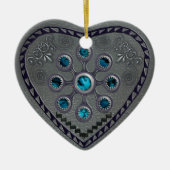 zuidwest zilverhart keramisch ornament (Voorkant)