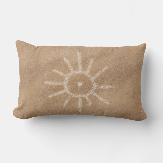 Zuidwest Zon Petroglyf Ontwerp Kussen (Voorkant)