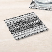 Zuidwest-zwart en wit en grijs geometrisch kartonnen onderzetters (Schuin)