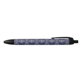 Zuidwestelijk blauw en grijs patroon zwarte inkt pen