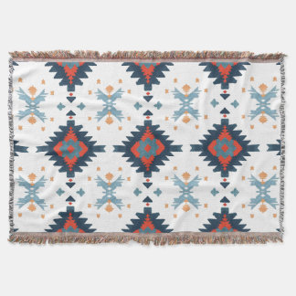 Zuidwestelijk blauw en rood geometrisch patroon deken