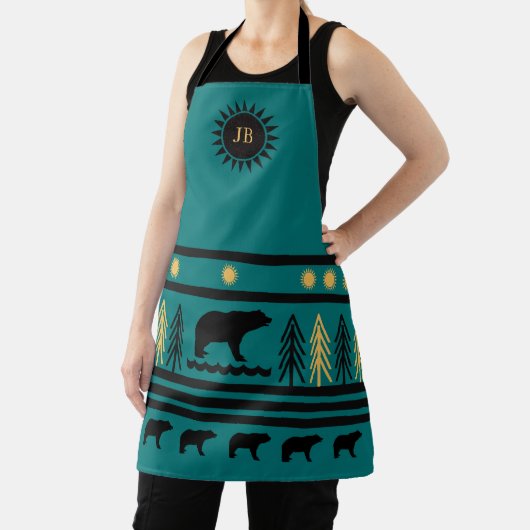 Zuidwestelijk Blauwgroen Lake Navajo Zwart Beer Sc Schort (Insitu)