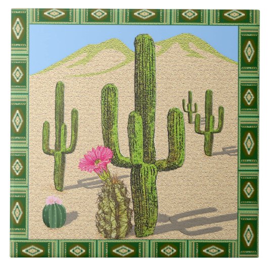 zuidwestelijk cactuustiel tegeltje (Voorkant)