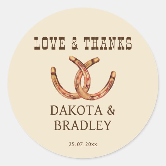 Zuidwestelijk cowgirl western bedankt ronde sticker (Voorkant)