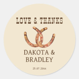 Zuidwestelijk cowgirl western bedankt ronde sticker