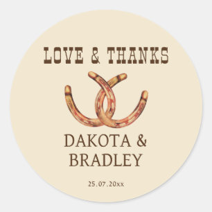 Zuidwestelijk cowgirl western bedankt ronde sticker