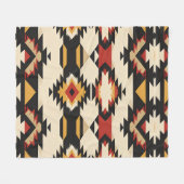 zuidwestelijk geometrisch wandtapijt fleece deken (Voorkant (Horizontaal))