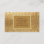 zuidwestelijk goudbruin alligatorleer visitekaartje (Achterkant)