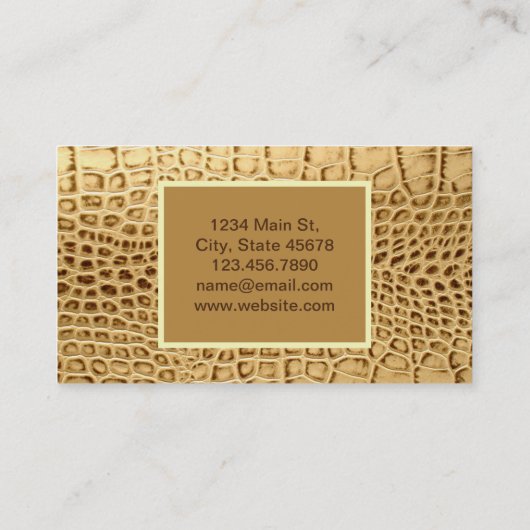 zuidwestelijk goudbruin alligatorleer visitekaartje (Achterkant)