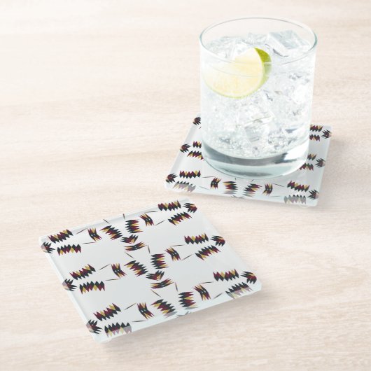 Zuidwestelijk inheems kunstpatroon glazen onderzetter (Schuin)