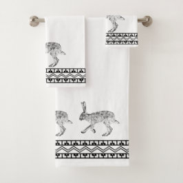 Zuidwestelijk jasje en Geometrische bergen Bad Handdoek