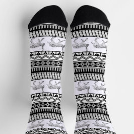 Zuidwestelijk jasje en geometrische striped sokken