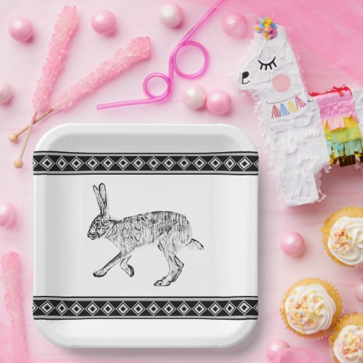 Zuidwestelijk jasje met diamanten tekening papieren bordje (Feest)