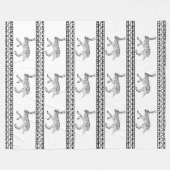 Zuidwestelijk jasje zwart en wit geometrisch fleece deken (Voorkant (Horizontaal))