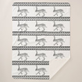 Zuidwestelijk jasje zwart en wit geometrisch sherpa deken (Voorkant)