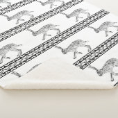 Zuidwestelijk jasje zwart en wit geometrisch sherpa deken (3/4)