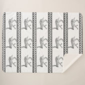 Zuidwestelijk jasje zwart en wit geometrisch sherpa deken (Voorkant (horizontaal))